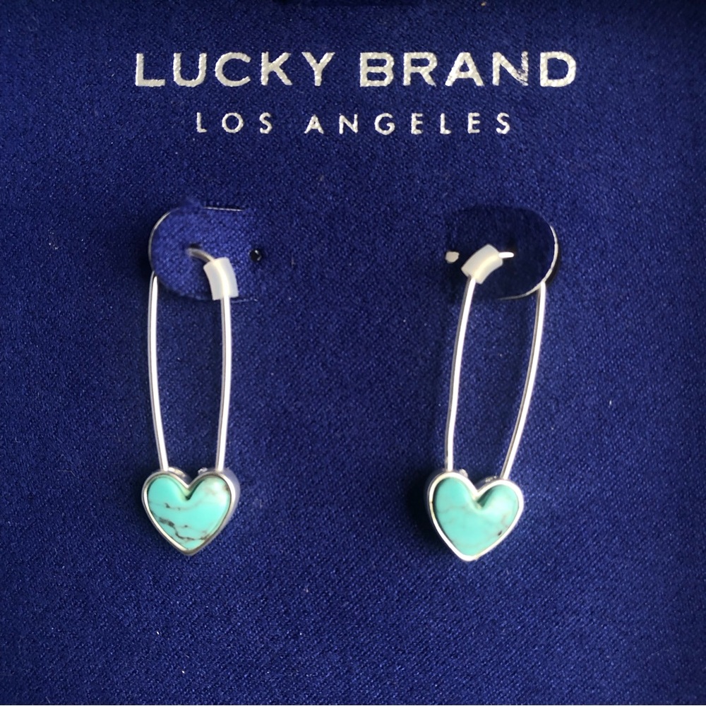 NEW Turquoise heart earrings - Lucky Brand